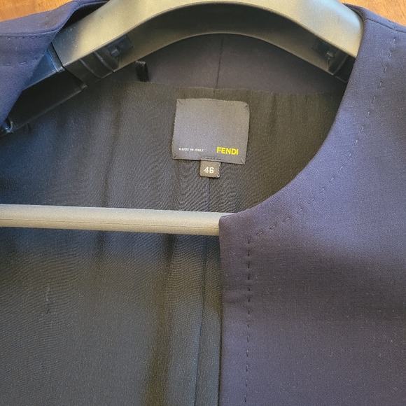 NWOT Fendi women's blazer navy size 46 w/ pockets - Picture 2 of 6